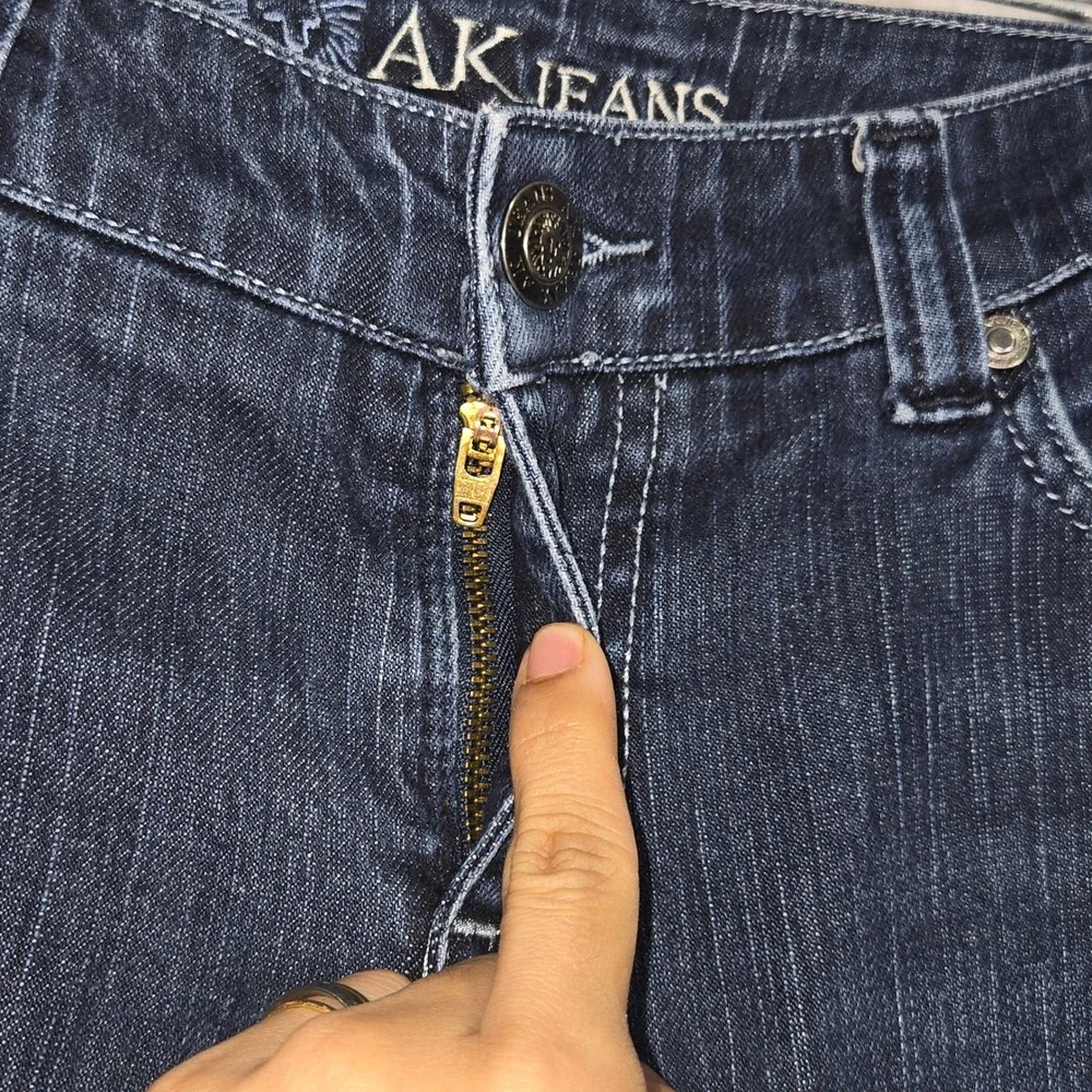 Anne Klein AK Jeans Straight Leg Women 4 Dark Wash Denim Pants